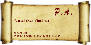Paschka Amina névjegykártya